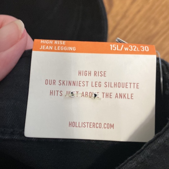 Hollister Original High Rise Jean Leggings, Black, Size 15L, NWT - Picture 9 of 10